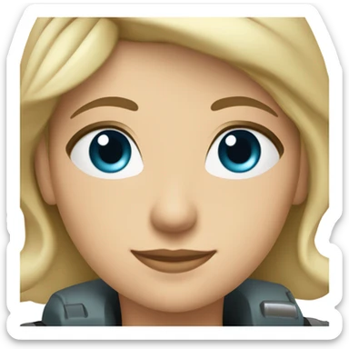 female pilot blondish hair blue green eyes estonian  sticker