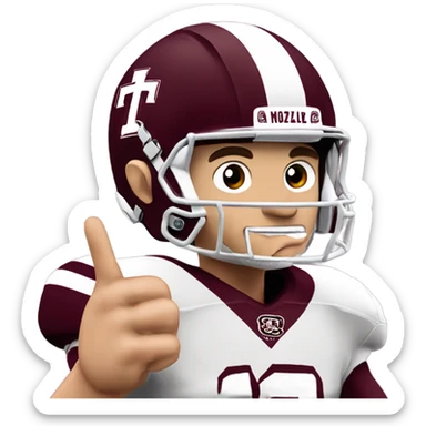 Johnny manziel in a Texas a&m maroon uniform holding up one thumb  sticker