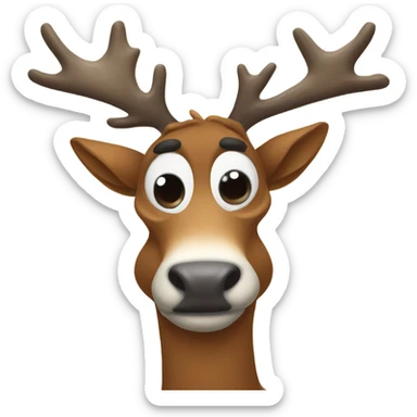 Raindeer being silly goose sticker