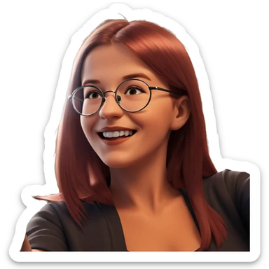 girl taking cheerful selfie sticker