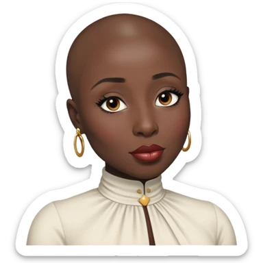 Cynthia erivo black hair Alluring black woman wide nose bald head big glossy lips sticker