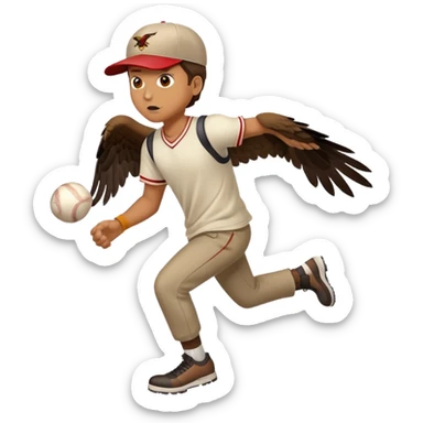 big hawk chasing smaller man sticker