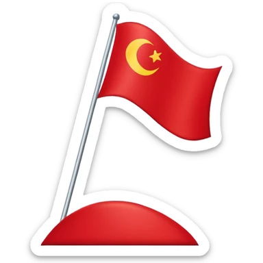 “Plain red waving castle-style flag emoji, flat clean lines, no symbols, no markings.” sticker