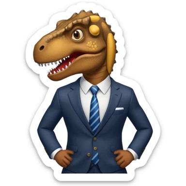trex in business suit sticker