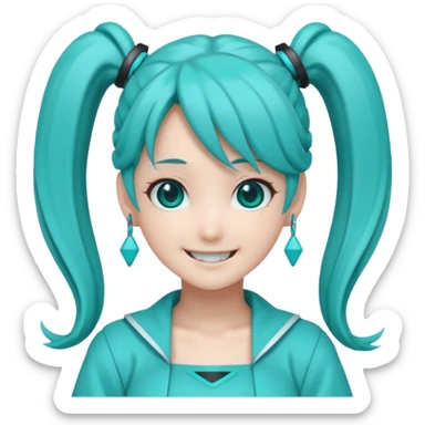 Hatsune miku with wicked smile sticker