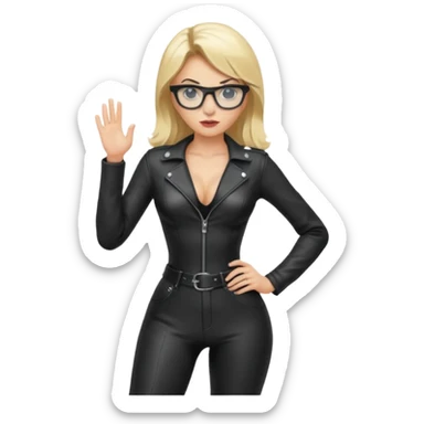  Dominatrix blonde hair and glasses full body sticker