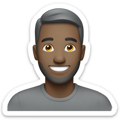 smiling man outdoors in plain grey hirt sticker