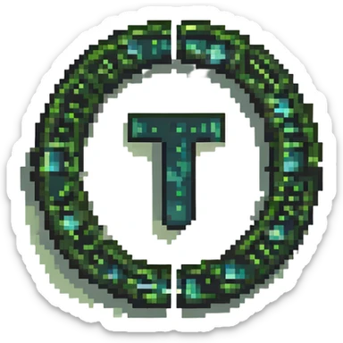 a custom emoji that combines the π (pi) math symbol, binary code, and a magical cloud or digital mist emerging from it. sticker