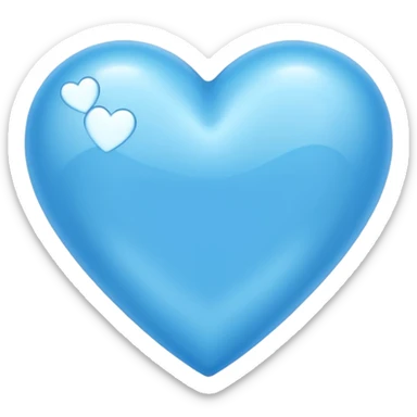 Azure color heart sticker