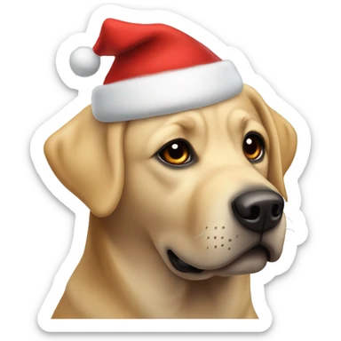 labrador with a christmas hat sticker