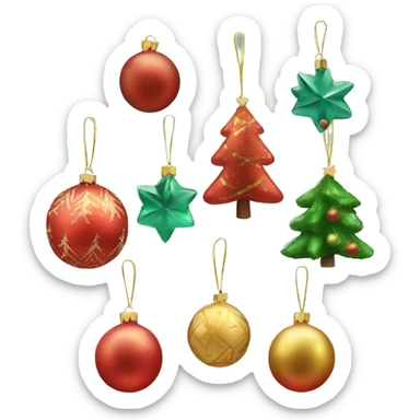 Christmas tree baubles sticker