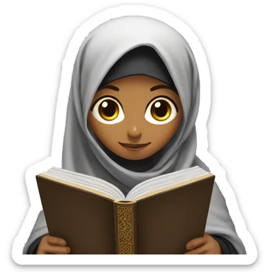 Niqabi reading Quran sticker