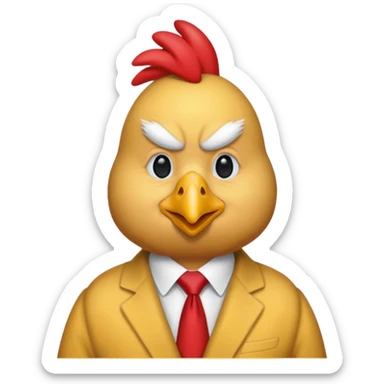 Donald trump dressed in a chicken suit sticker