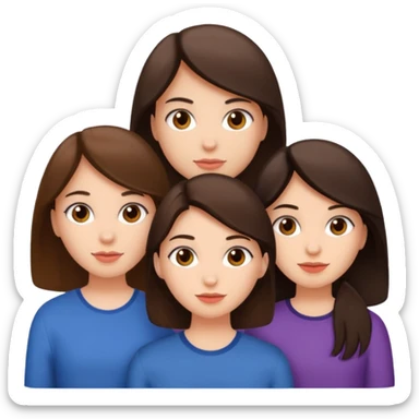 2 girls 1 guy brunettes  sticker