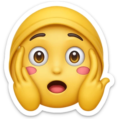 Shying emoji runing his head sticker