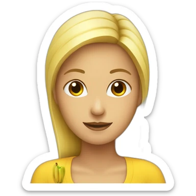 Femme x qui tient une banane sticker