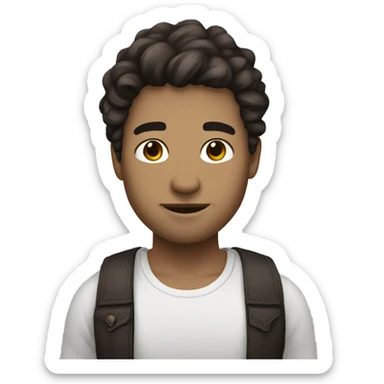 I want to create my own character. Please create a character with white skin. And long, dark brown hair with a slight wave. sticker