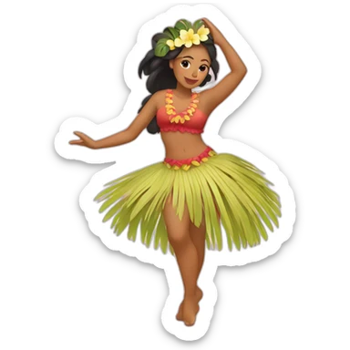 tahitian dance girl sticker