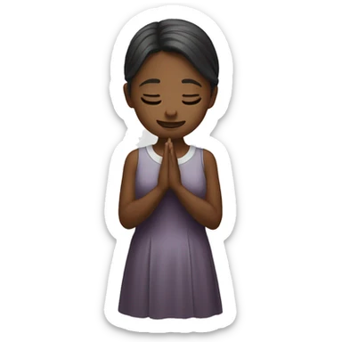 Girl bowing down worshipping sticker