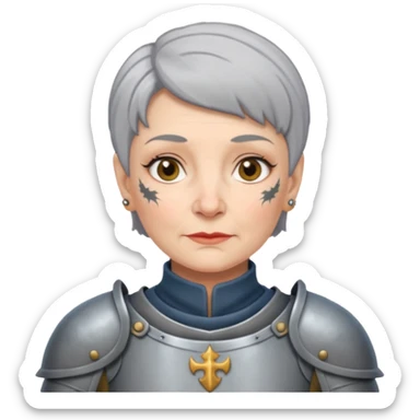 Elderly Tattooed Knights female, with short hair sticker