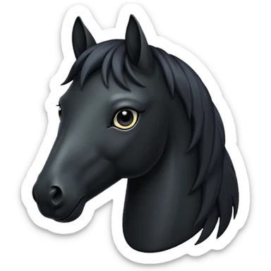 black horse black eyes sticker