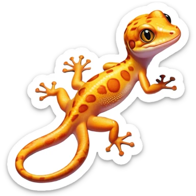 Cinematic Cute Gecko Portrait Emoji, Head tilted playfully and inquisitively, featuring a small, charming body with smooth, vividly patterned scales, bright, sparkling eyes and delicate, sticky toe pads, Simplified yet irresistibly adorable features, highly detailed, glowing with a warm, inviting glow, high shine, affectionate and lively, stylized with a touch of tropical whimsy, soft glowing outline, capturing the essence of a mischievous yet loving gecko that appears ready to dart out of the screen into your heart! sticker