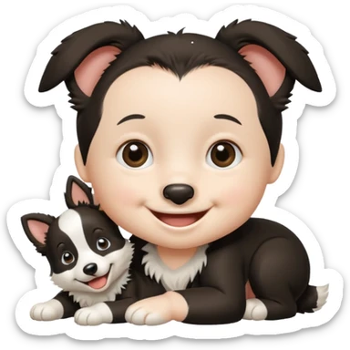 smile bordercollie baby sticker