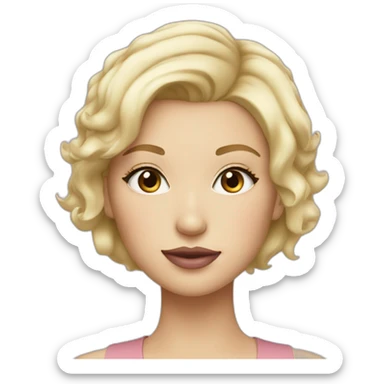 Blonde girl with short hair and dusty pink lips sticker