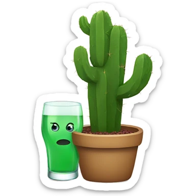 Cactus drinks alcohol sticker