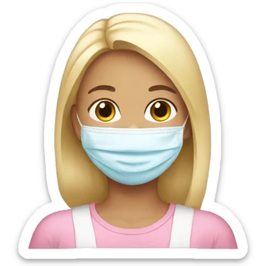 clean girl with facemask sticker