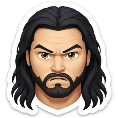 jason mamo long hair angry  from Games of throne character face only younger sticker