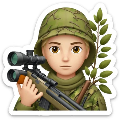 sniper in a bush sticker