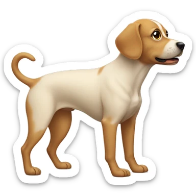 A dog with human limbs sticker