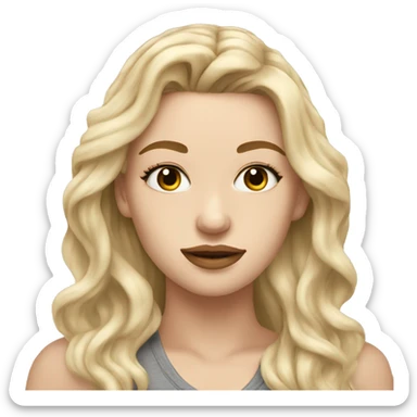 beautiful white girl with tattoos, with long blond hair  sticker