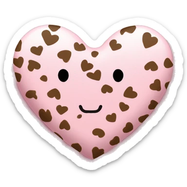 Light pink heart with leopard print inside  sticker