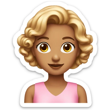 elegant girl in pink dress sticker