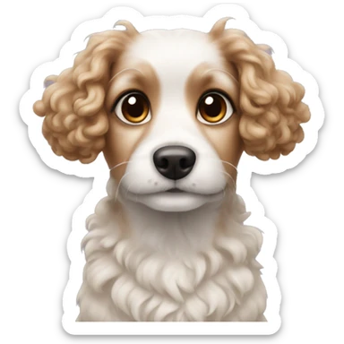 Small dog curly fur floppy ears sticker