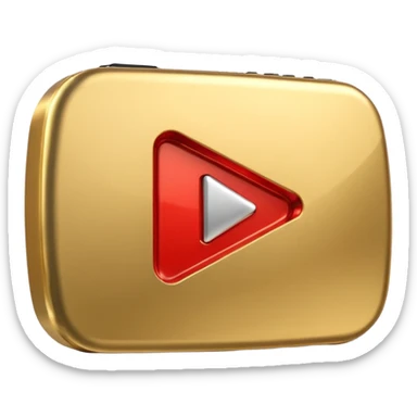 gold youtube play button sticker