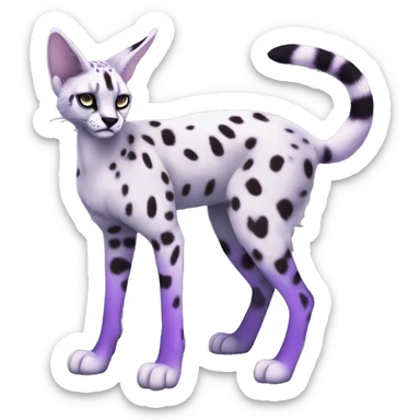 Epic Edgy Black Purple White ethereal Serval-Fionbri-Vernid full body sticker