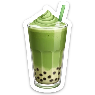 matcha latte with boba and ice without sticks and add a lil coffee  sticker