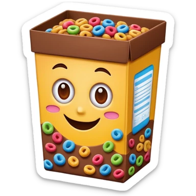 chocolate cereal box sticker
