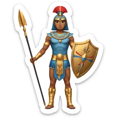 fullbody ancient Egyptian soldier with spear sticker