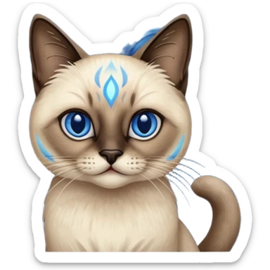 Siamese cat and starry night van gogh sticker