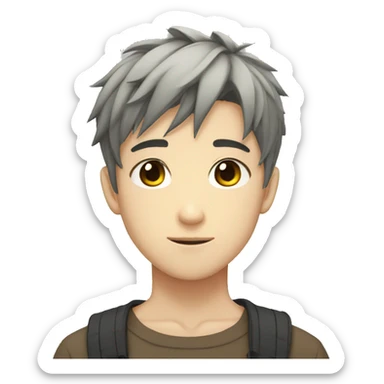 Anime Boy with short faded hair sticker