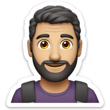 Armenian men reading book and looking at camera and smiling  sticker