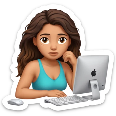 disney moana working with pc very tired sticker