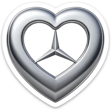 heart shaped Mercedes logo sticker