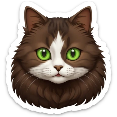 A european cat dark brown with lighter green eyes sticker