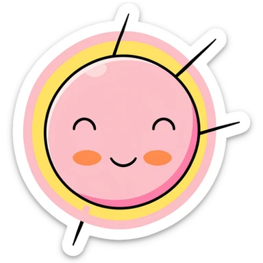 simple pink sun sticker