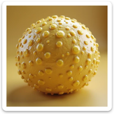 hyperrealistic 3d yellow fat cell (adipocyte), no background, slightly different view sticker